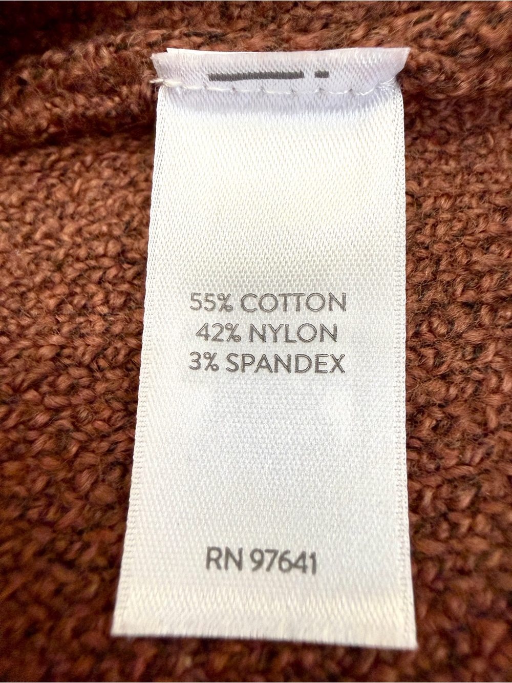 J. Jill Rust V-Neck Sweater with Black Patterned Sleeves - Picture 8 of 8
